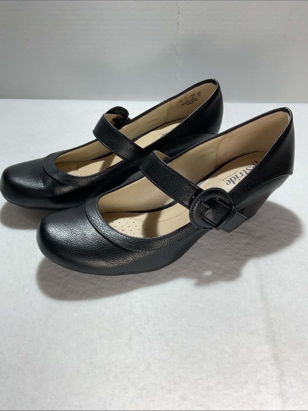 Life Stride Rozz Black Mary Jane Block Heel Pumps with Buckle